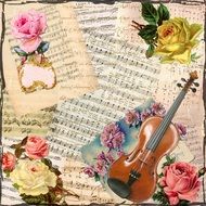 Victorian Vintage Violin Paper