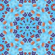 abstract kaleidoscope pattern on the blue background