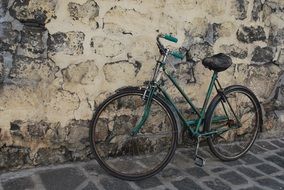 Bicycle Old Green Wall