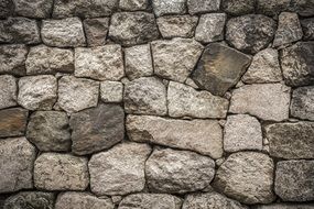 wall of different colors of stone