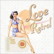 pretty pin-up girl in swimwear