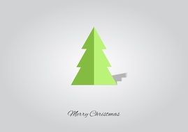 green Christmas tree on a white background with the inscription