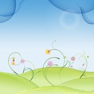 background with graphic summer meadow