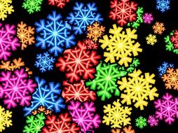 drawn colored snowflakes