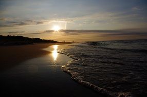 Beach Sea West The Sun Sunset