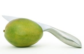 knife in green mango
