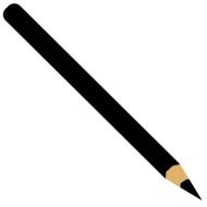 black pencil on white background
