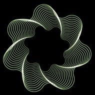 green spiral on black background