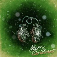 shiny gloves on a green background