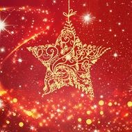 Background Red Star Abstract