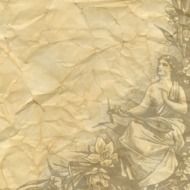 vintage crumpled paper with antique lady