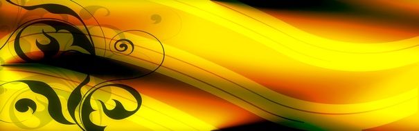 banner with a pattern and yellow lines