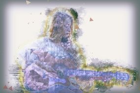 Blue Energy Women Playing Guitar