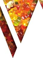 chewy candy in an abstract illustration