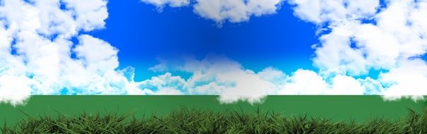 Banner Header Clouds Grass