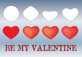 be my valentine, Blue card with hearts for Valentine's Day