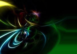 background with neon rainbow swirl