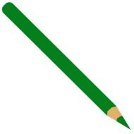 green pencil on white background