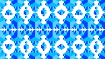 a geometric pattern on a blue background