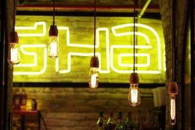 At Night Bar Lights Light Bulb
