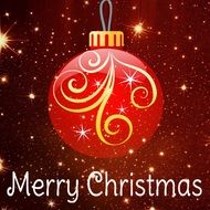Christmas card with christmas decorations