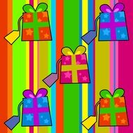 cheerful background with gifts pattern