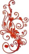 Swirl Red Flourish Pattern