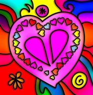 Modern Art Heart Love Romance