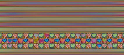 striped background with hearts