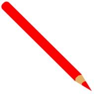 red pencil on white background