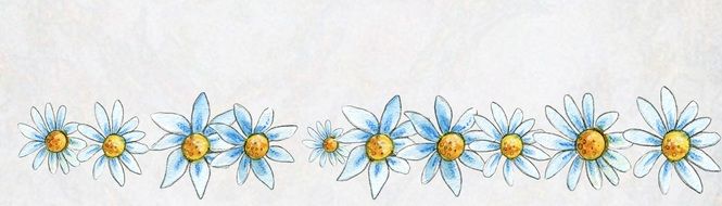 pattern of blue daisies