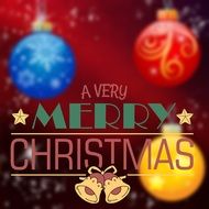Christmas inscription on the background of Christmas balls