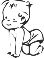 Cute Baby Silhouette Clip Art