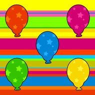 colorful wallpaper with party balloons