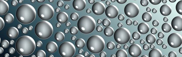 gray banner with gray spheres