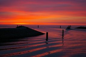 atmospheric evening at the Baltic Sea