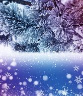 wallpaper with snowy Christmas tree