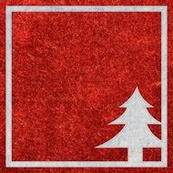 red background with red Christmas tree