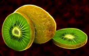 digital drawing of a sliced kiwi