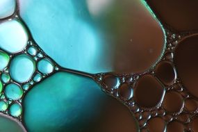 blue oil stains on liquid