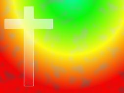 painted Cross on a colored background