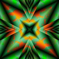 greeb yellow kaleidoscope pattern