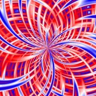 red and blue stripes on the background