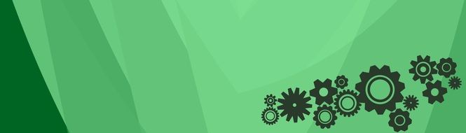 drawn gears on a green background