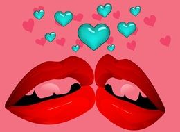 Mouth Heart Background Retro