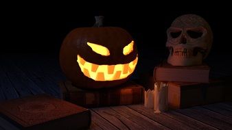 Pumpkin Halloween Skull Scary