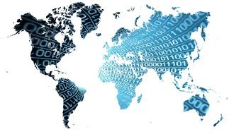 world map in binary codes