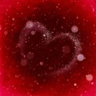 transparent heart on a red background