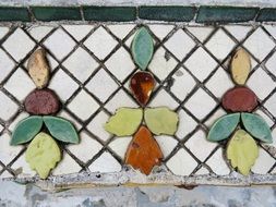 vintage mosaic on tiles