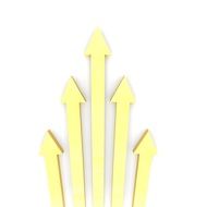 yellow arrows point up